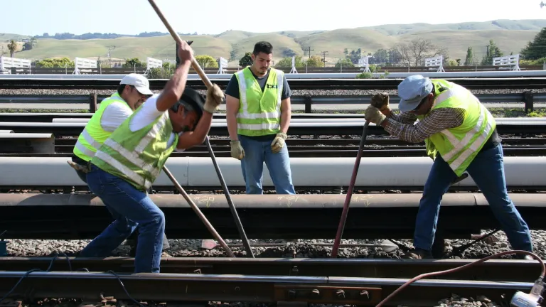BART workers performing track maintenance