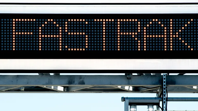 FasTrak LED sign on the highway.