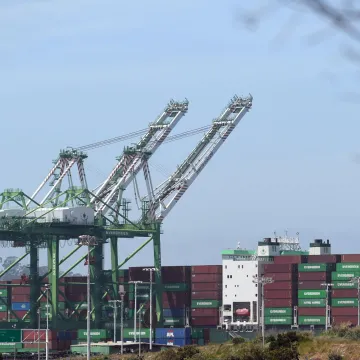 Cargo containers at the Port of Oakland
