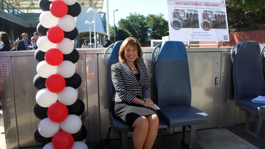 Congresswoman Speier tested out the new seats.