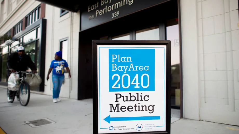 plan bay area 2040 public meeting sign