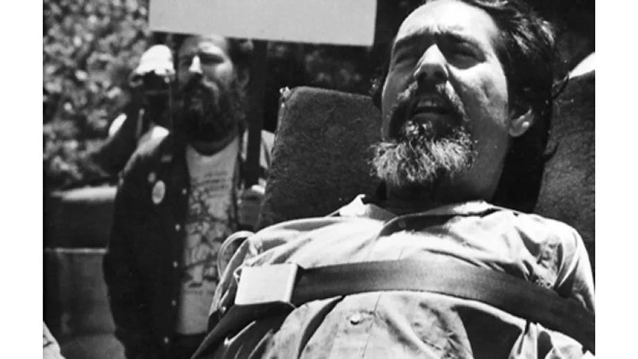 Ed saw advocacy as an important part of his role as Director of Rehab. He joins the crowd demonstrating outside of the SF Federal Building while a group of  disability leaders were inside occupying the building for 28 days.