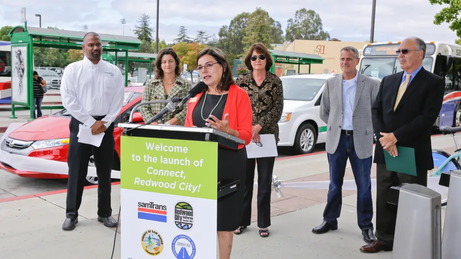 Redwood City Mayor and MTC Commissioner Alicia Aguirre speaks about the transportation options in her city. 