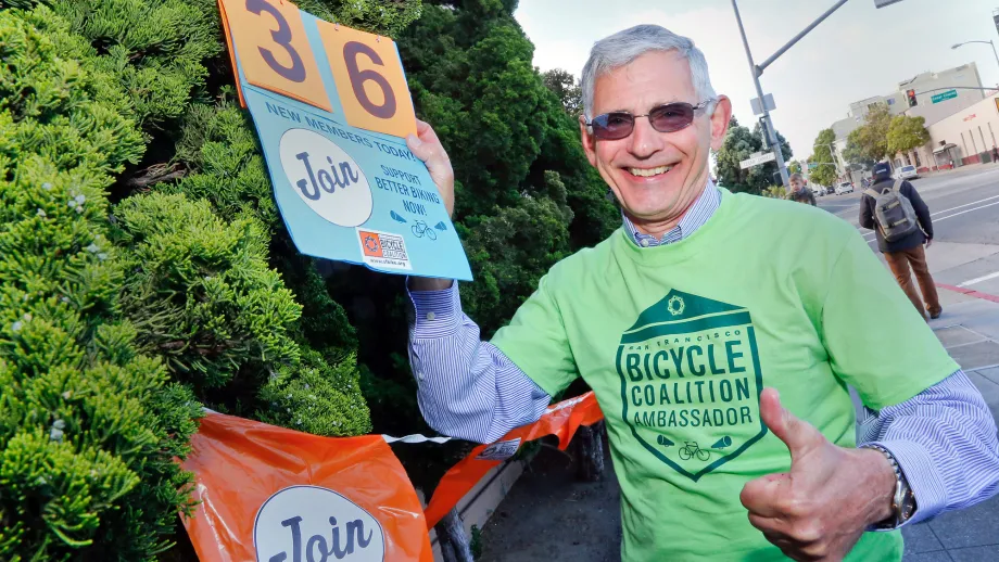 The SF Bicycle Coalition signed up dozens of new members during Bike to Work Day.