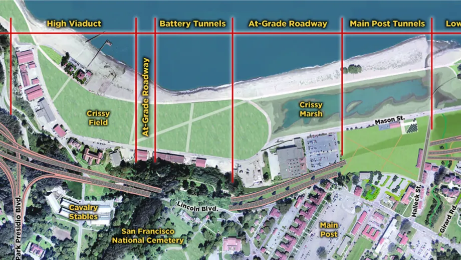 Map courtesy of Presidio Parkway Project. 