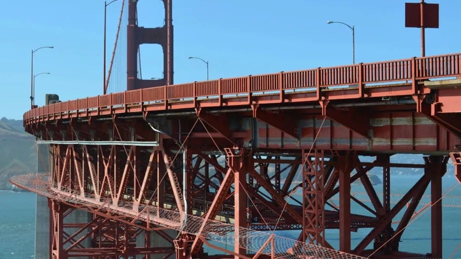 A rendering of the Golden Gate Bridge suicide barrier
